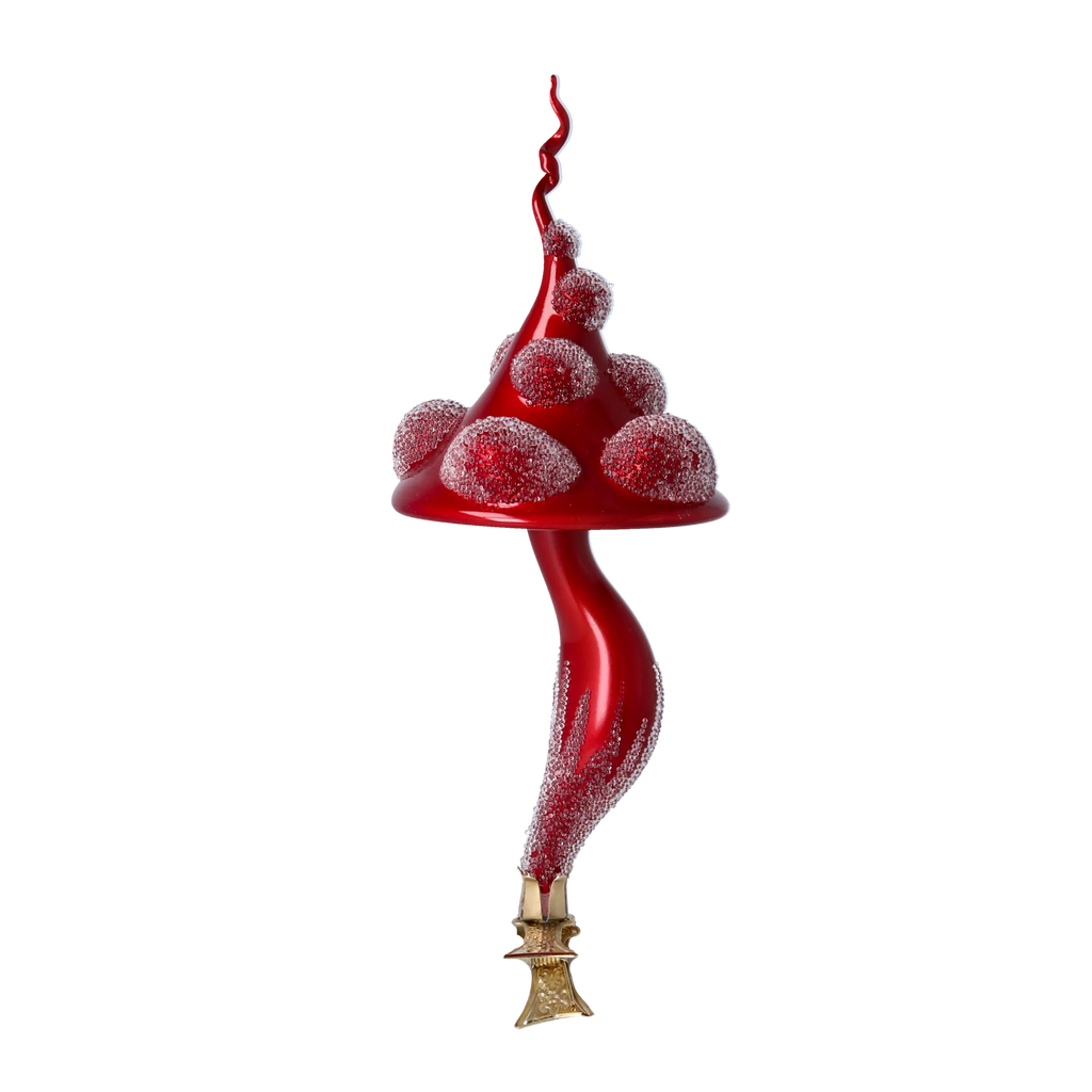 Crimson Forest Sovereign | Hand-Painted Glass Ornament | Blubom 2024-236