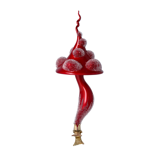 Crimson Forest Sovereign | Hand-Painted Glass Ornament | Blubom 2024-236