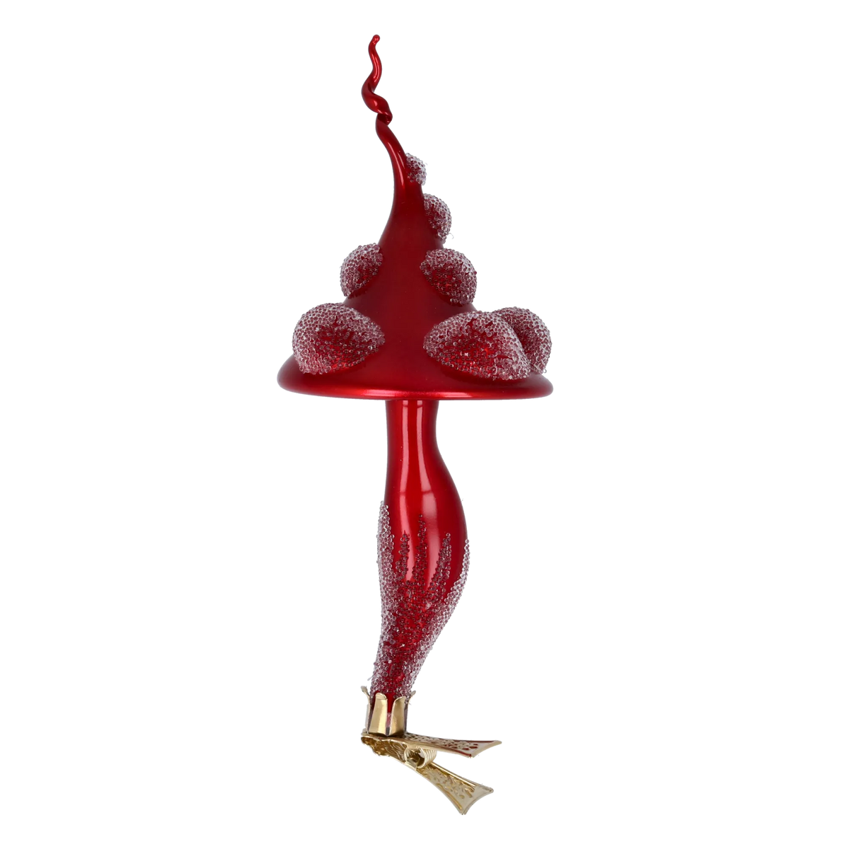 Crimson Forest Sovereign | Hand-Painted Glass Ornament | Blubom 2024-236