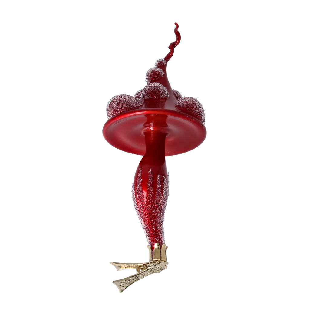 Crimson Forest Sovereign | Hand-Painted Glass Ornament | Blubom 2024-236