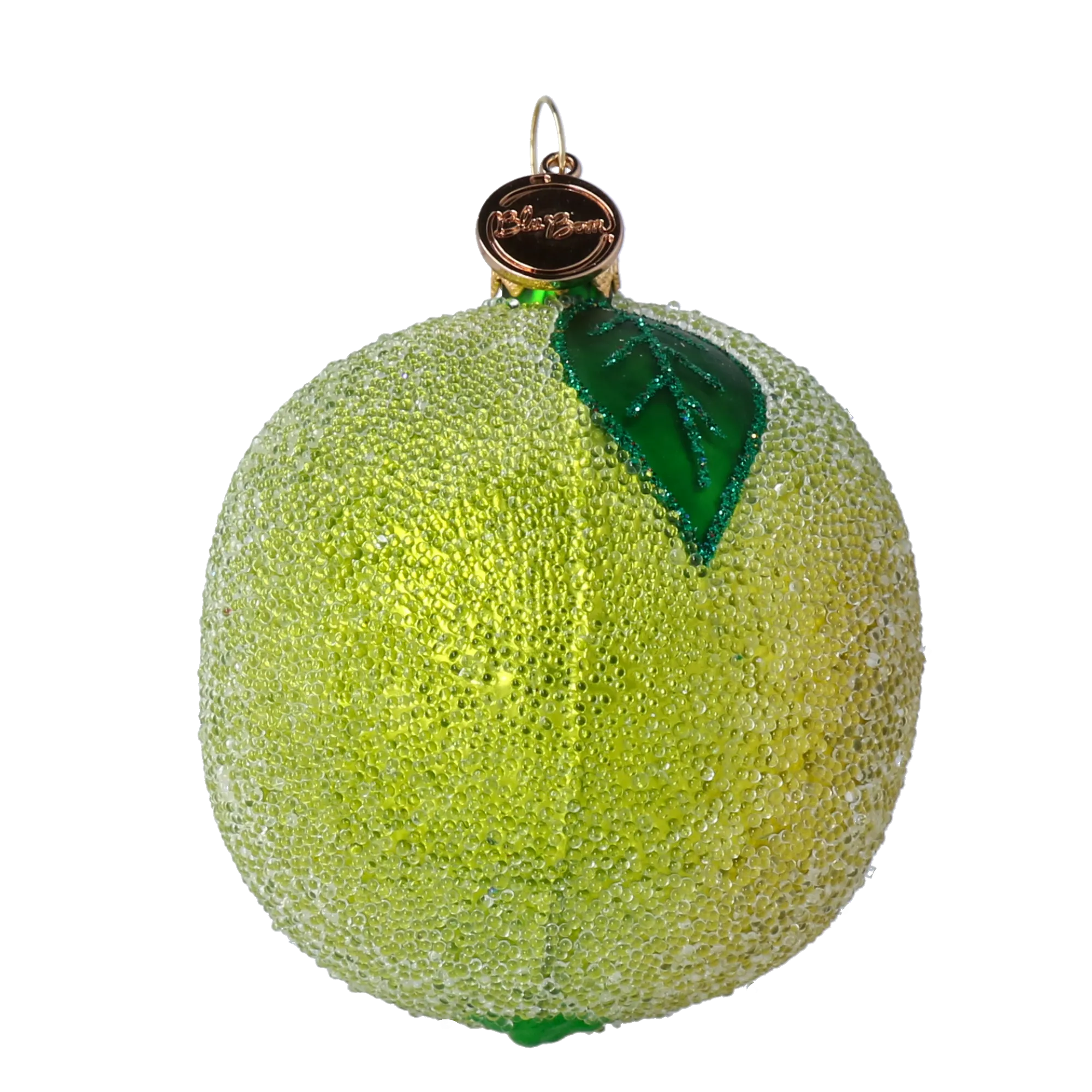 Hand Painted Glass Ornament - Lime. Handmade Glass Christmas ornament. 2024-240