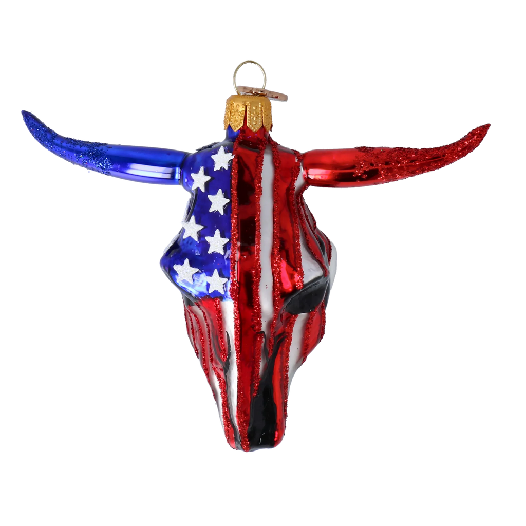 Gallant Republic Longhorn | Hand-Painted Glass Ornament | Blubom 2024-241