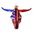 Gallant Republic Longhorn | Hand-Painted Glass Ornament | Blubom 2024-241