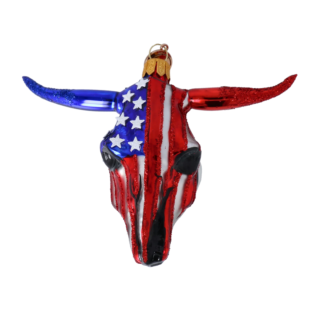 Gallant Republic Longhorn | Hand-Painted Glass Ornament | Blubom 2024-241