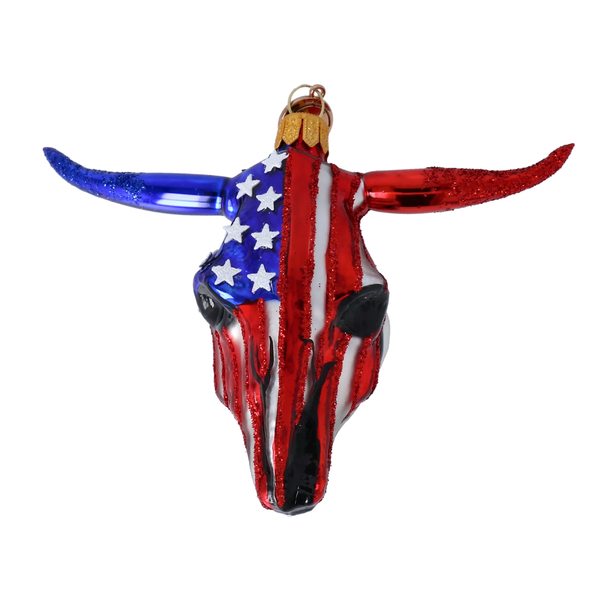 Gallant Republic Longhorn | Hand-Painted Glass Ornament | Blubom 2024-241