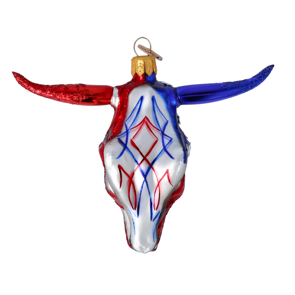 Gallant Republic Longhorn | Hand-Painted Glass Ornament | Blubom 2024-241