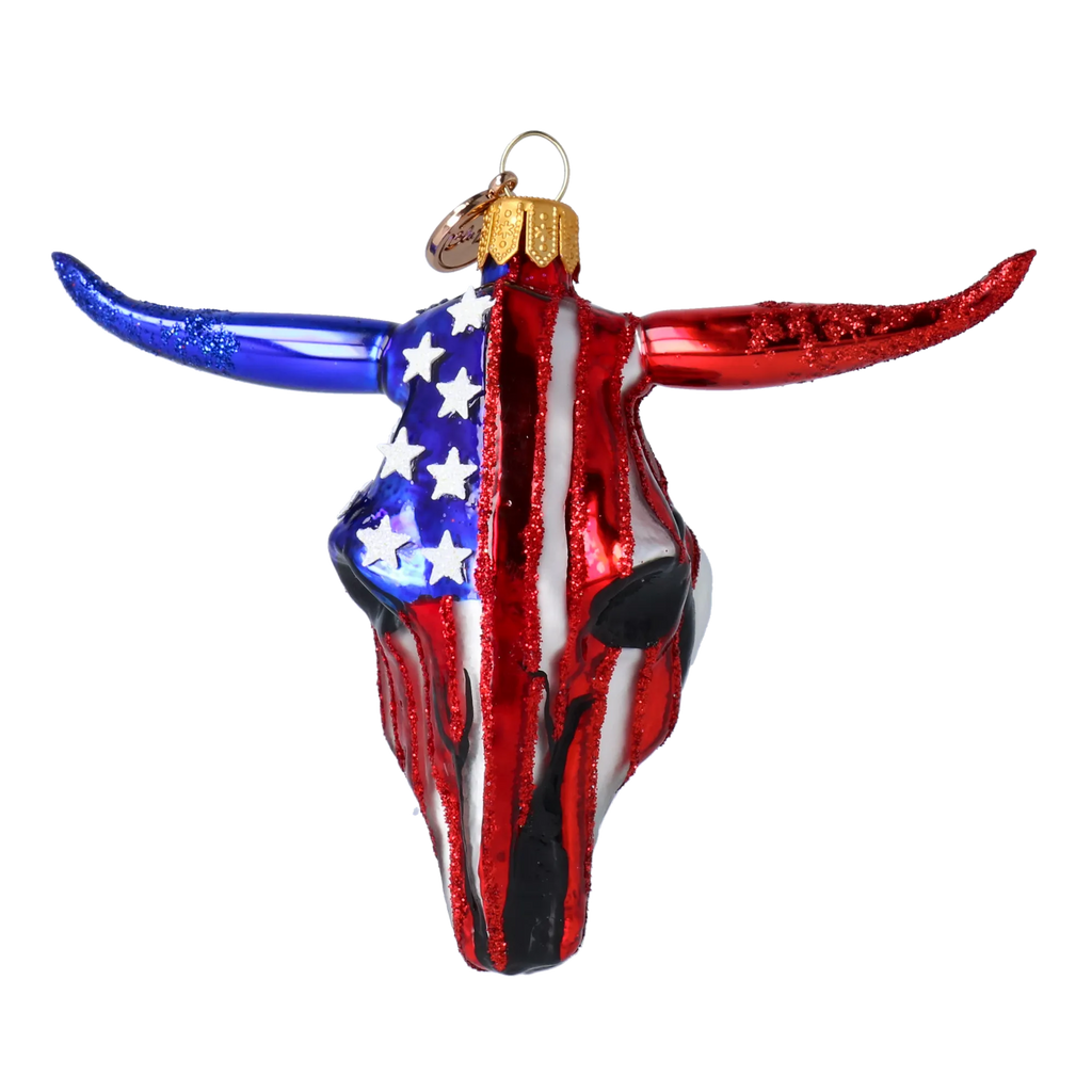 Gallant Republic Longhorn | Hand-Painted Glass Ornament | Blubom 2024-241