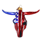 Gallant Republic Longhorn | Hand-Painted Glass Ornament | Blubom 2024-241