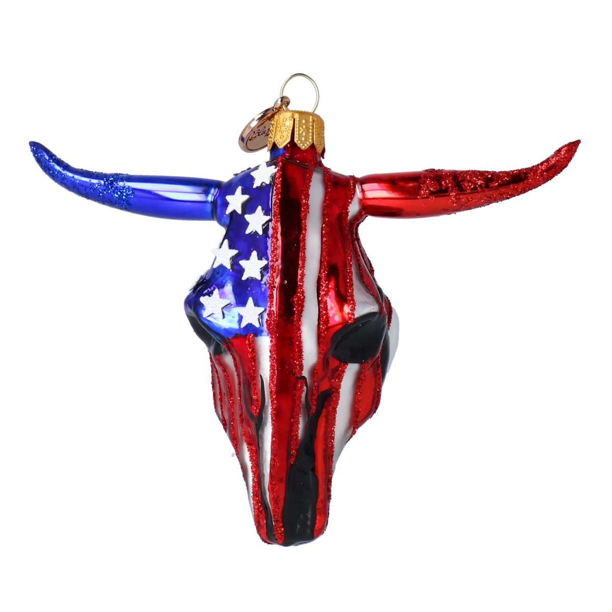 Gallant Republic Longhorn | Hand-Painted Glass Ornament | Blubom 2024-241