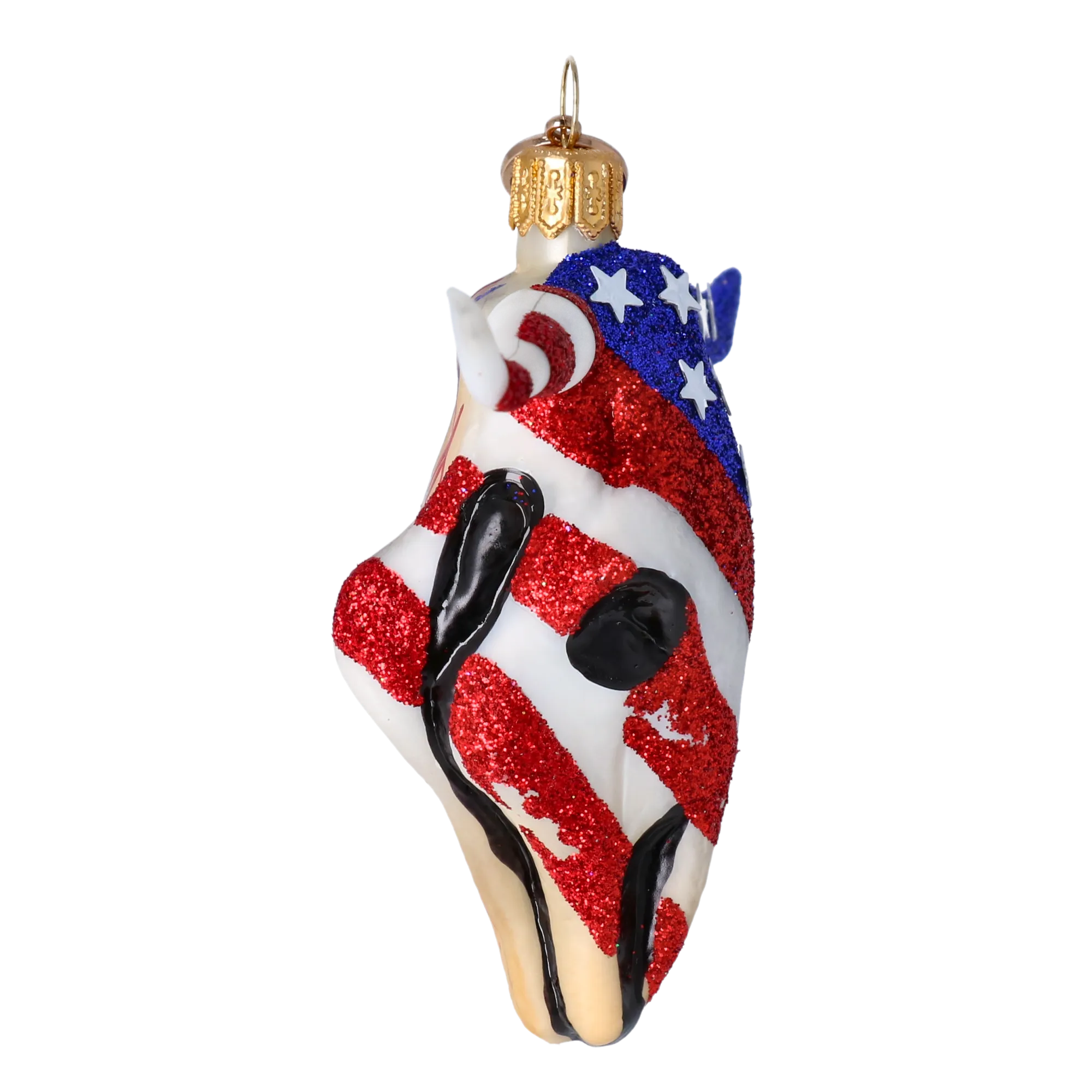 Patriotic Buffalo - American Decoration. Handmade Glass Christmas ornament. 2024-244