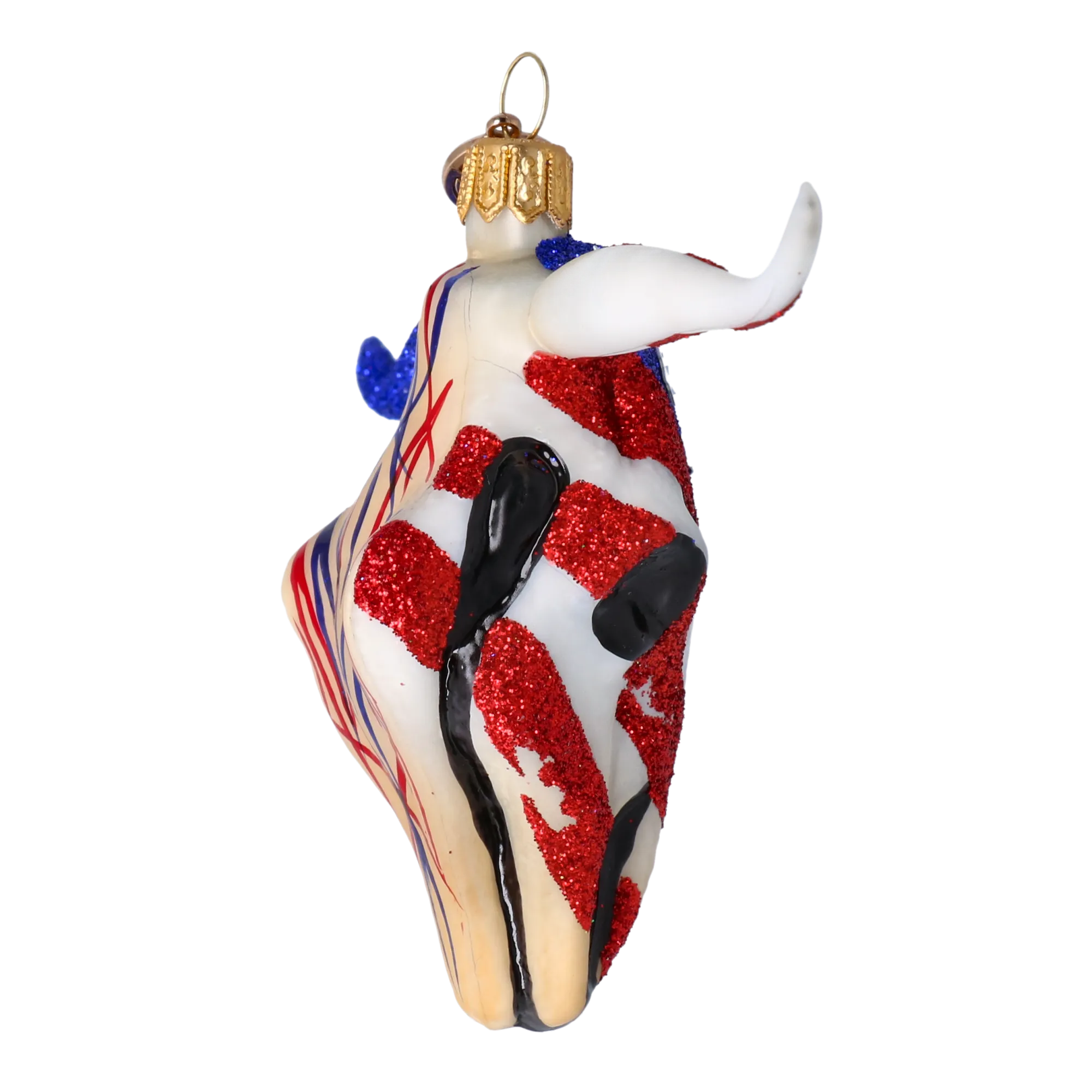 Patriotic Buffalo - American Decoration. Handmade Glass Christmas ornament. 2024-244