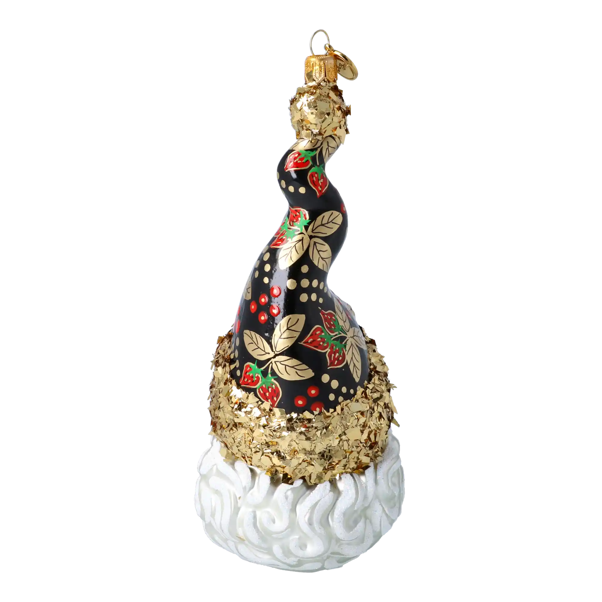 Truskawkowy Mikołaj W Kręconej Czapce Szklana Ozdoba