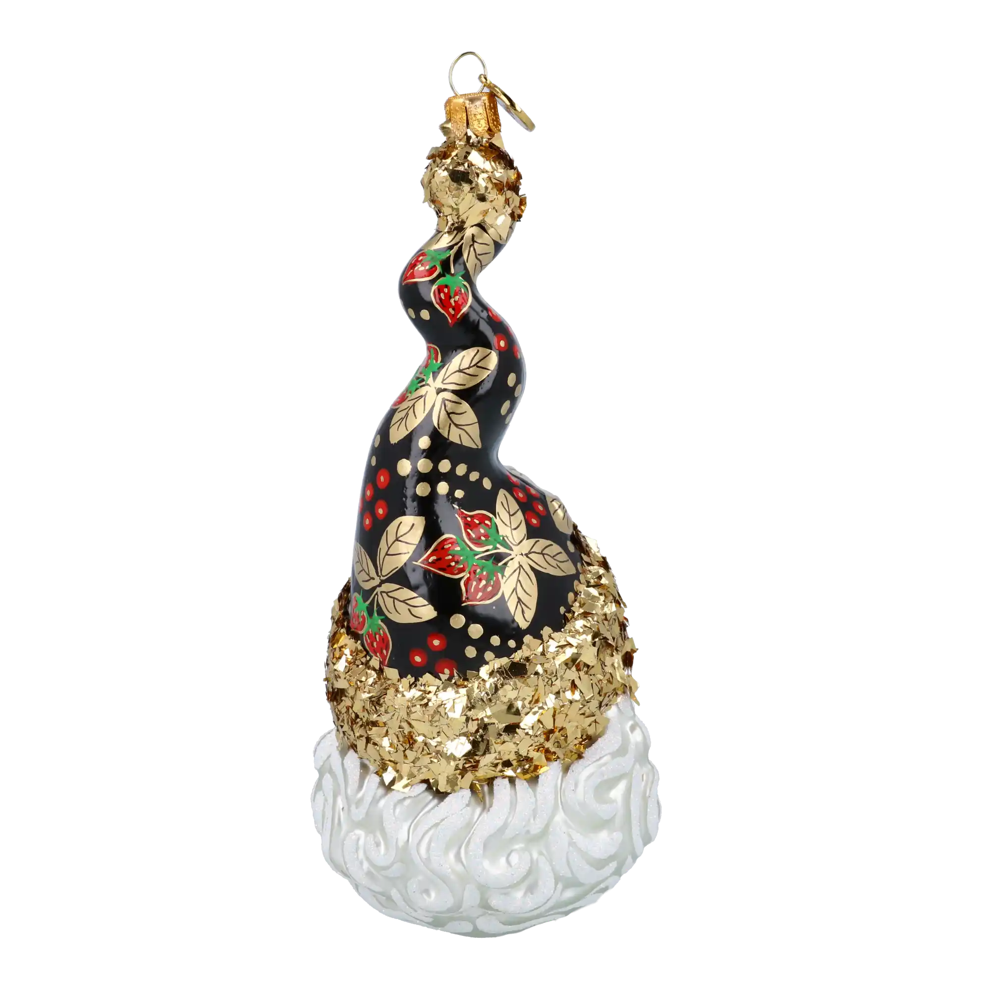 Truskawkowy Mikołaj W Kręconej Czapce Szklana Ozdoba