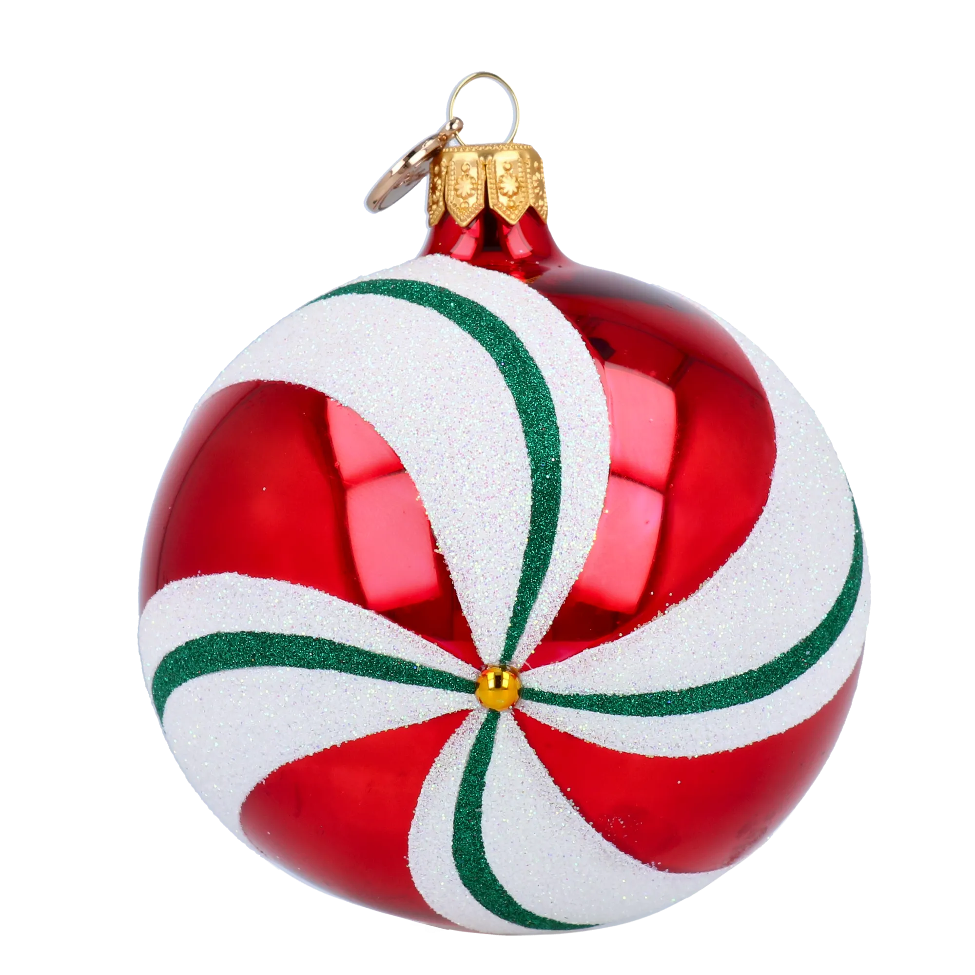 Candy with Spotlight. Handmade Glass Christmas ornament. 2024-249