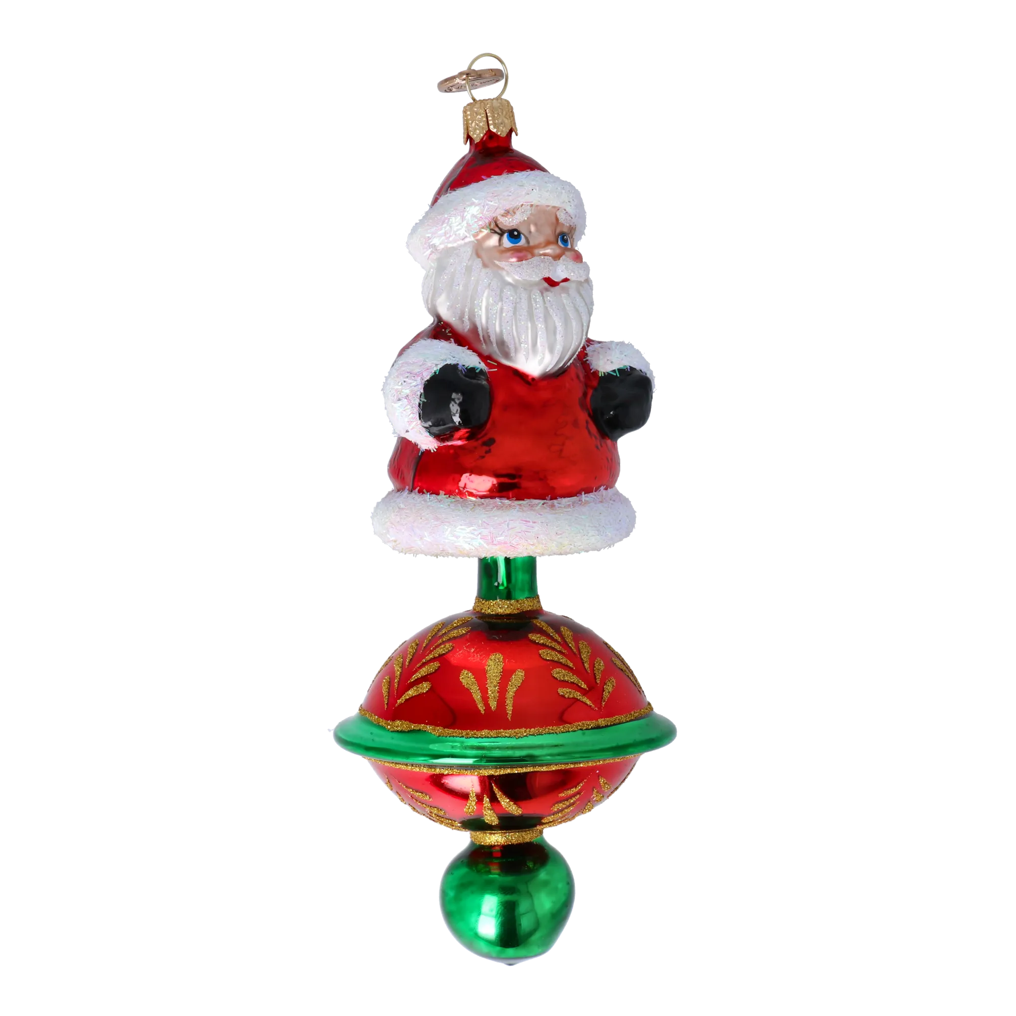 Magic Santa Claus. Handmade Glass Christmas ornament. 2024-256