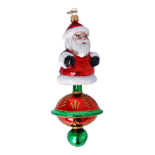 Magic Santa Claus. Handmade Glass Christmas ornament. 2024-256