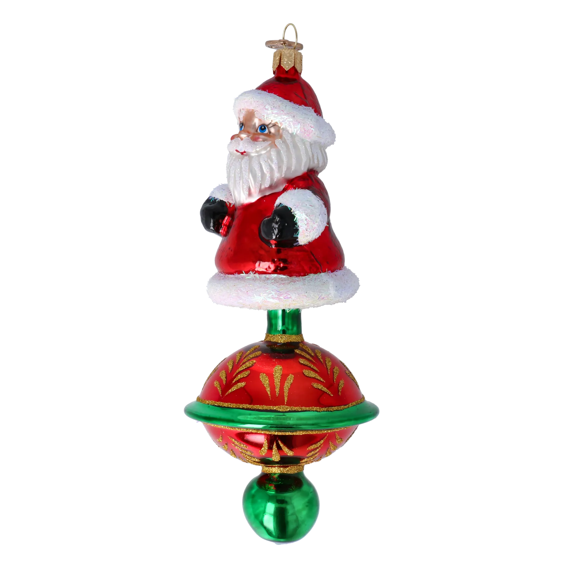 Magic Santa Claus. Handmade Glass Christmas ornament. 2024-256