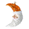 Load image into Gallery viewer, Amber Starlight Crescent Santa Premium christmas glass ornament 2024-259
