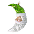 Load image into Gallery viewer, Enchanted Santa Moon. Handmade Glass Christmas ornament.
