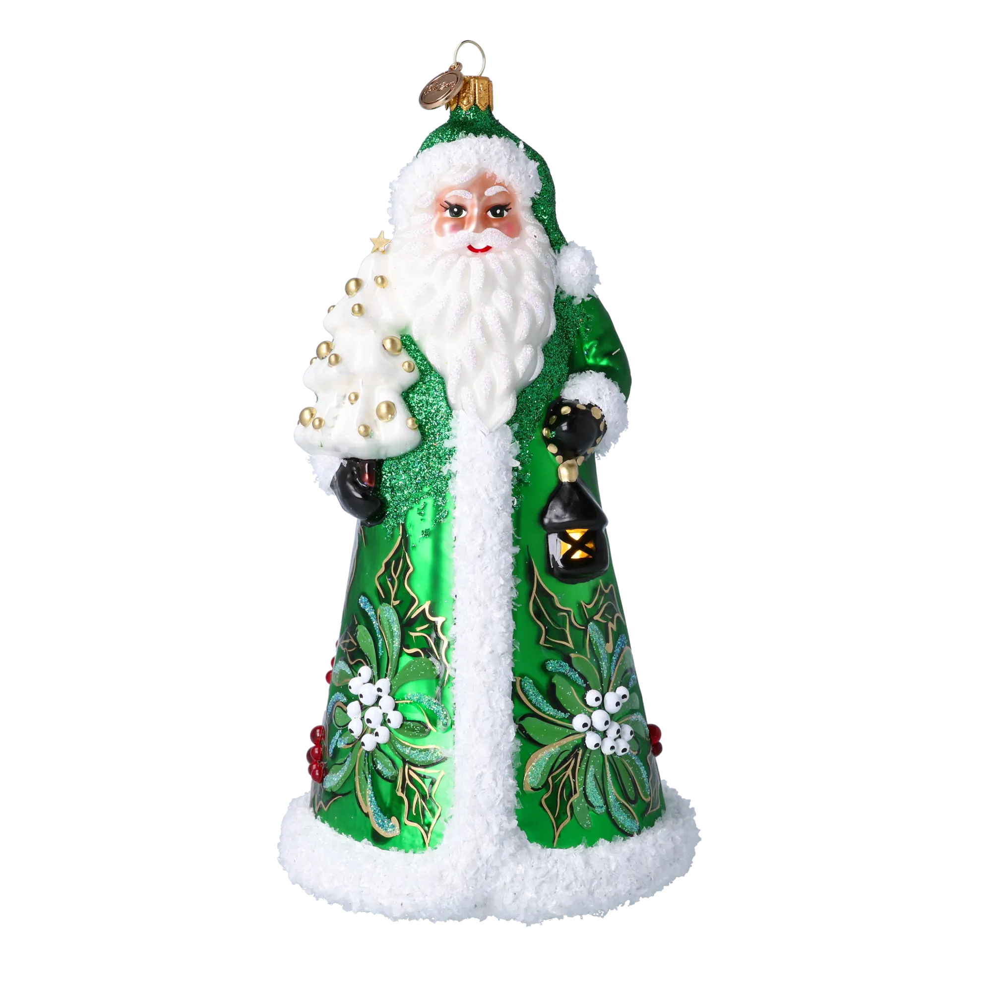 Old-World Santa in Emerald and Holly