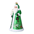 Załaduj obraz do przeglądarki galerii, Christmas Green Santa Claus. Handmade Glass Christmas ornament. 2024-262
