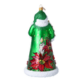 Załaduj obraz do przeglądarki galerii, Christmas Green Santa Claus. Handmade Glass Christmas ornament. 2024-262
