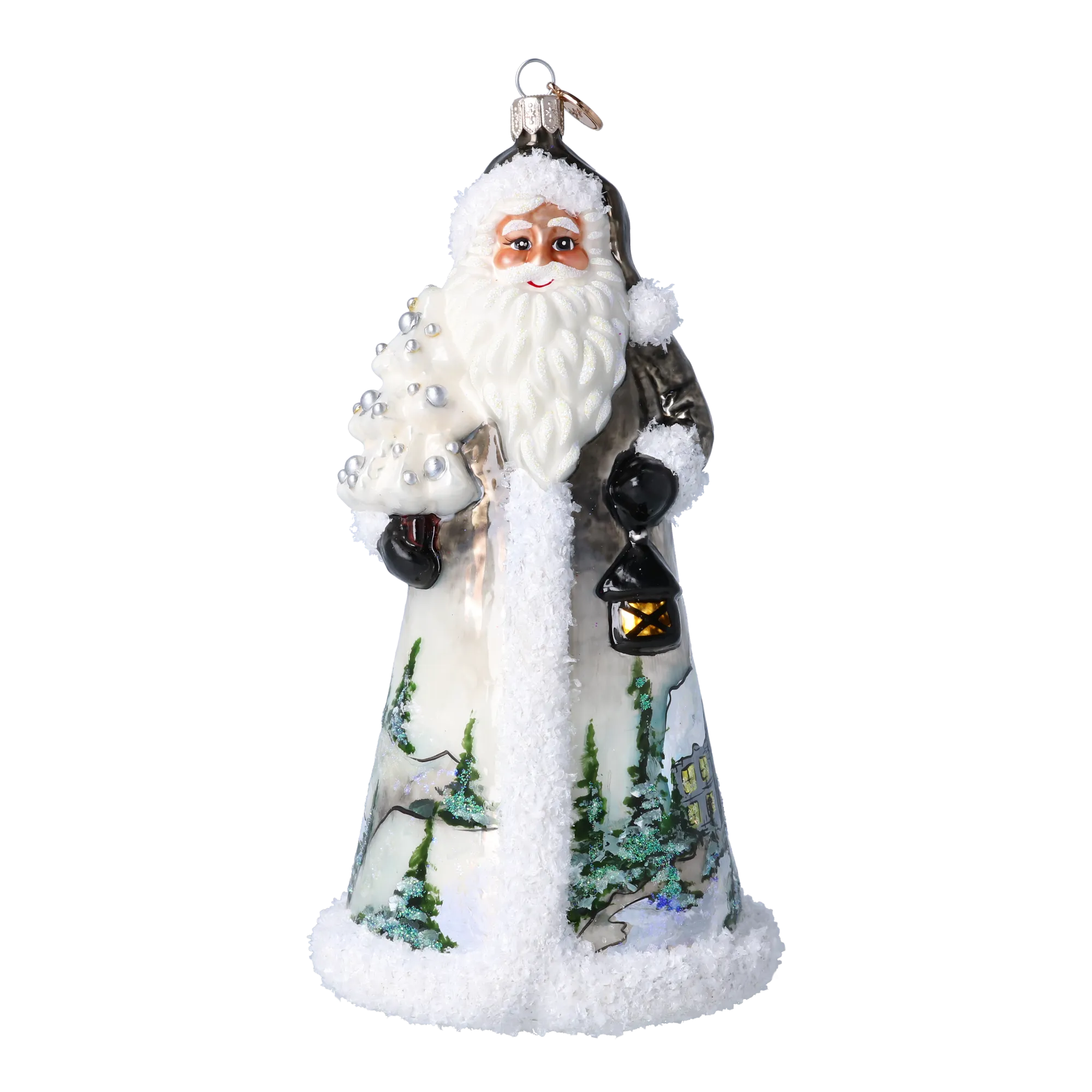 Old-World Santa in Moonlit Silver