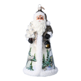 Load image into Gallery viewer, Winter Christmas Santa. Handmade Glass Christmas ornament. 2024-263
