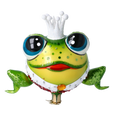 Load image into Gallery viewer, Royal Frog Prince. Handmade Glass Christmas ornament frog 2024-265
