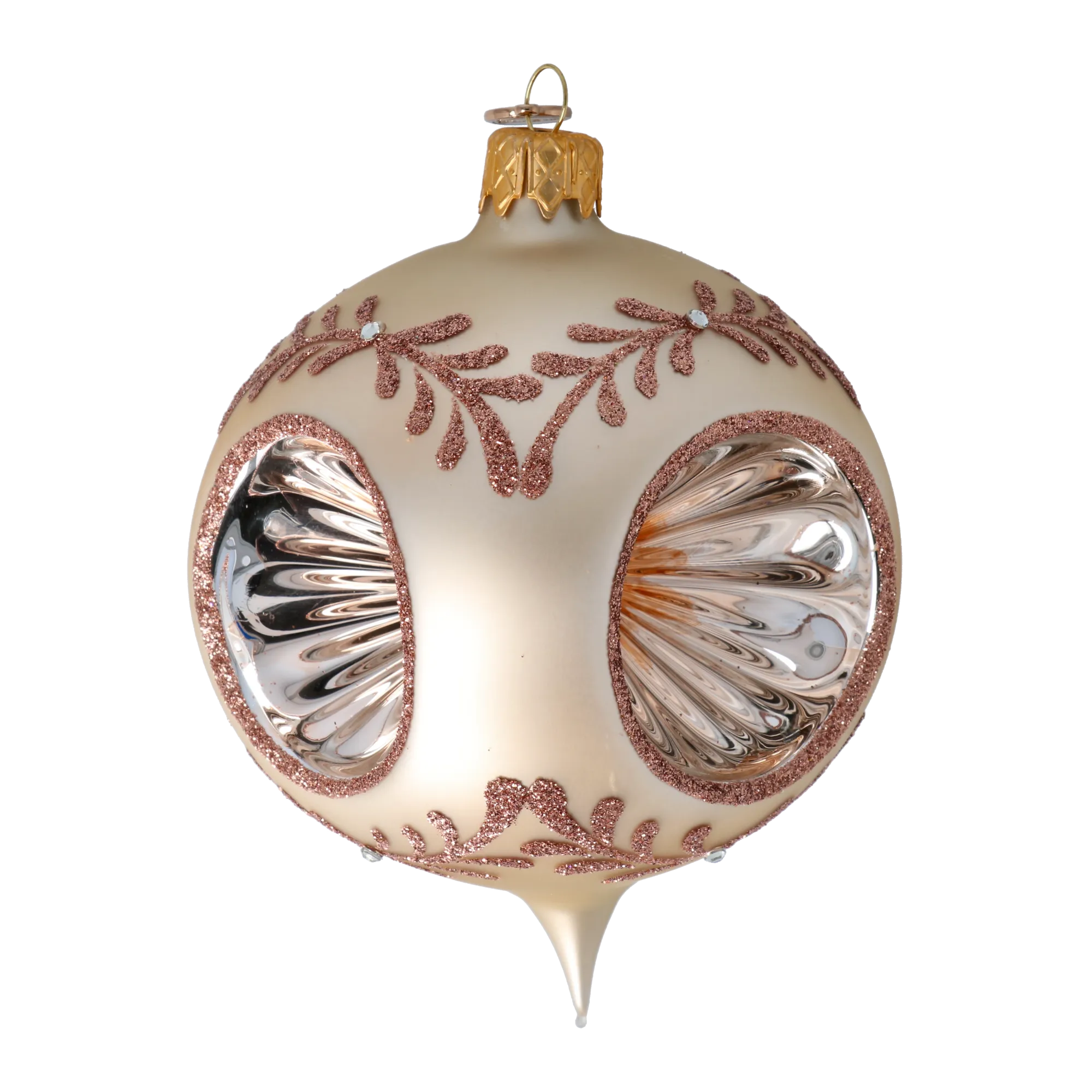 Champagne Luster Drop Handmade Glass Christmas ornament 2024-269