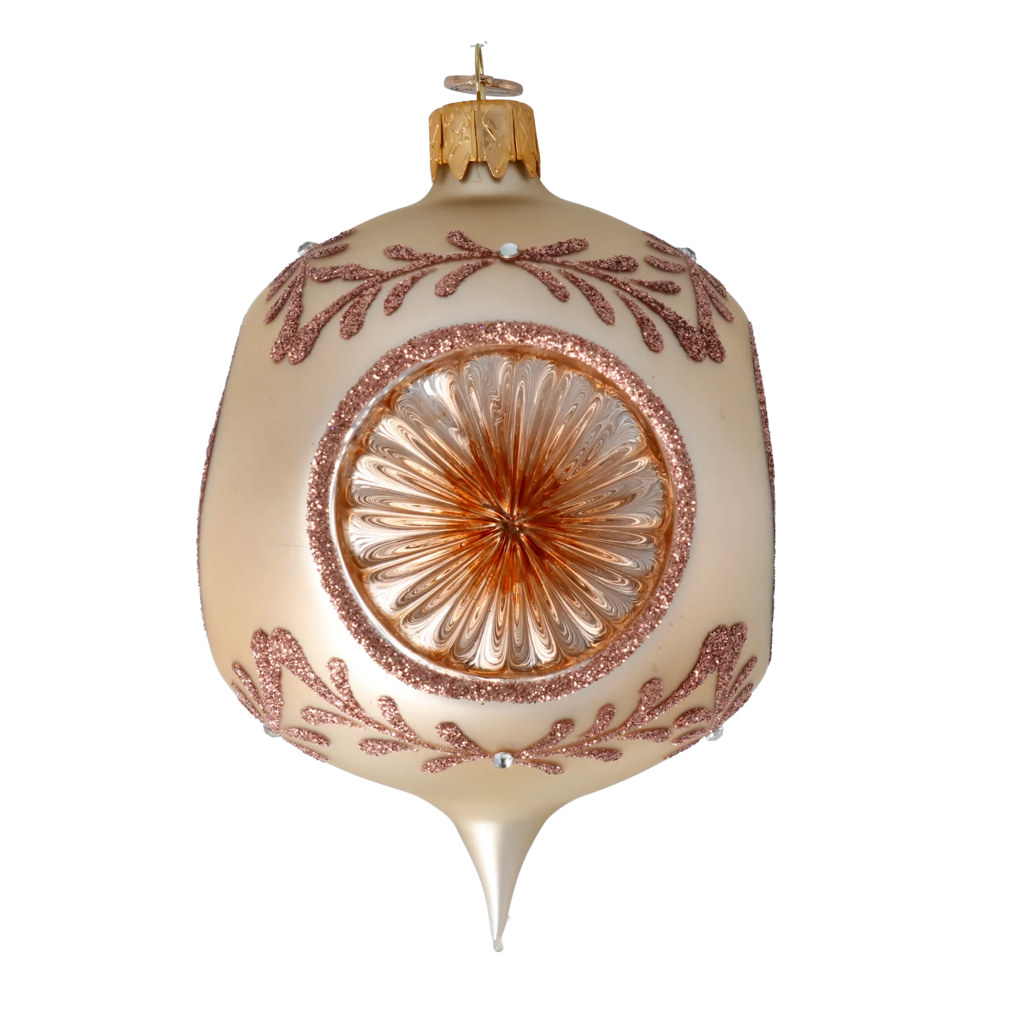 Champagne Luster Drop Handmade Glass Christmas ornament 2024-269
