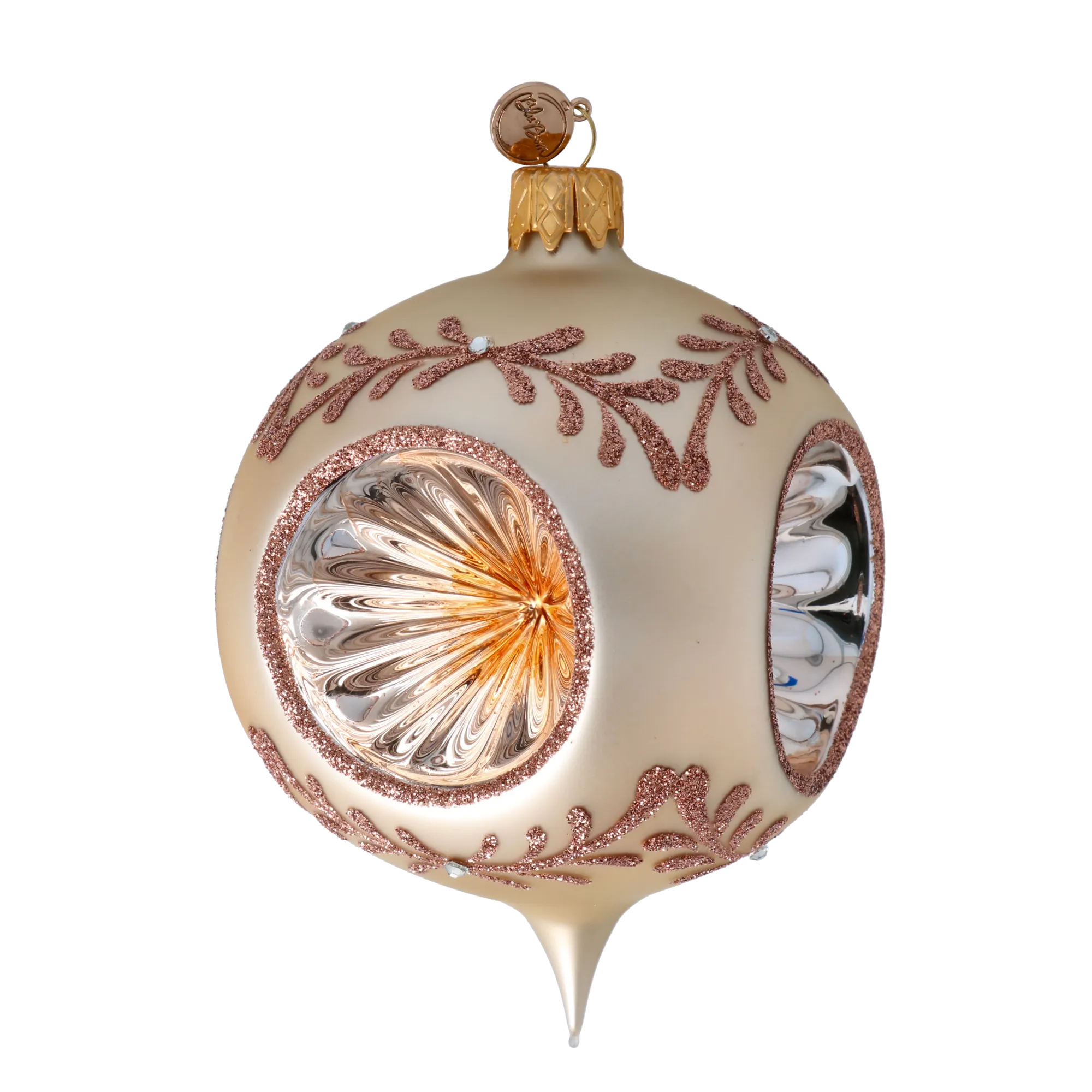 Champagne Luster Drop Handmade Glass Christmas ornament 2024-269