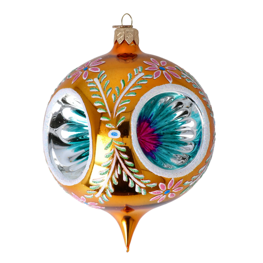 Spotlights - Kaleidoscope of Christmas Brilliance. Handmade Glass Christmas ornament. 2024-270