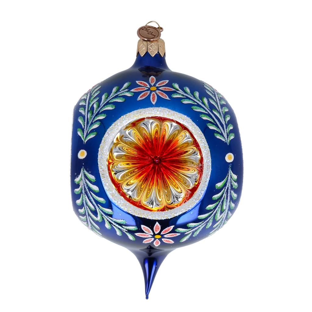 Cobalt Folklore Echo | Hand-Painted Glass Ornament | Blubom 2024-271