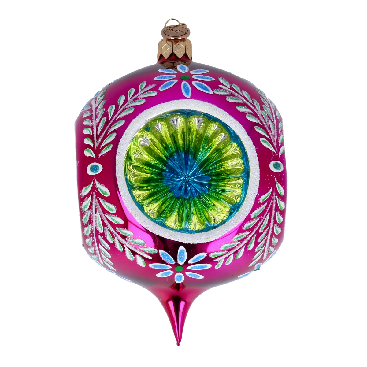 Magenta Garden Echo | Hand-Painted Glass Ornament | Blubom 2024-272