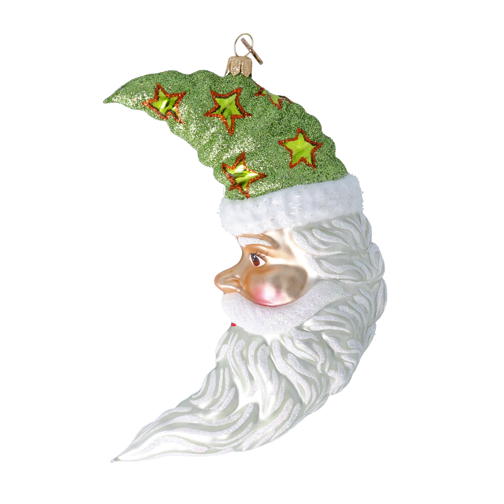 Serene Emerald Wanderer | Hand-Painted Glass Ornament | Blubom 2024-276