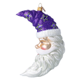 Załaduj obraz do przeglądarki galerii, Moonlight Santa - Purple Starlight. Handmade Glass Christmas ornament. 2024-277
