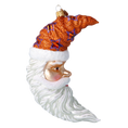 Załaduj obraz do przeglądarki galerii, Moon Santa - Star Hat. Handmade Glass Christmas ornament. 2024-278
