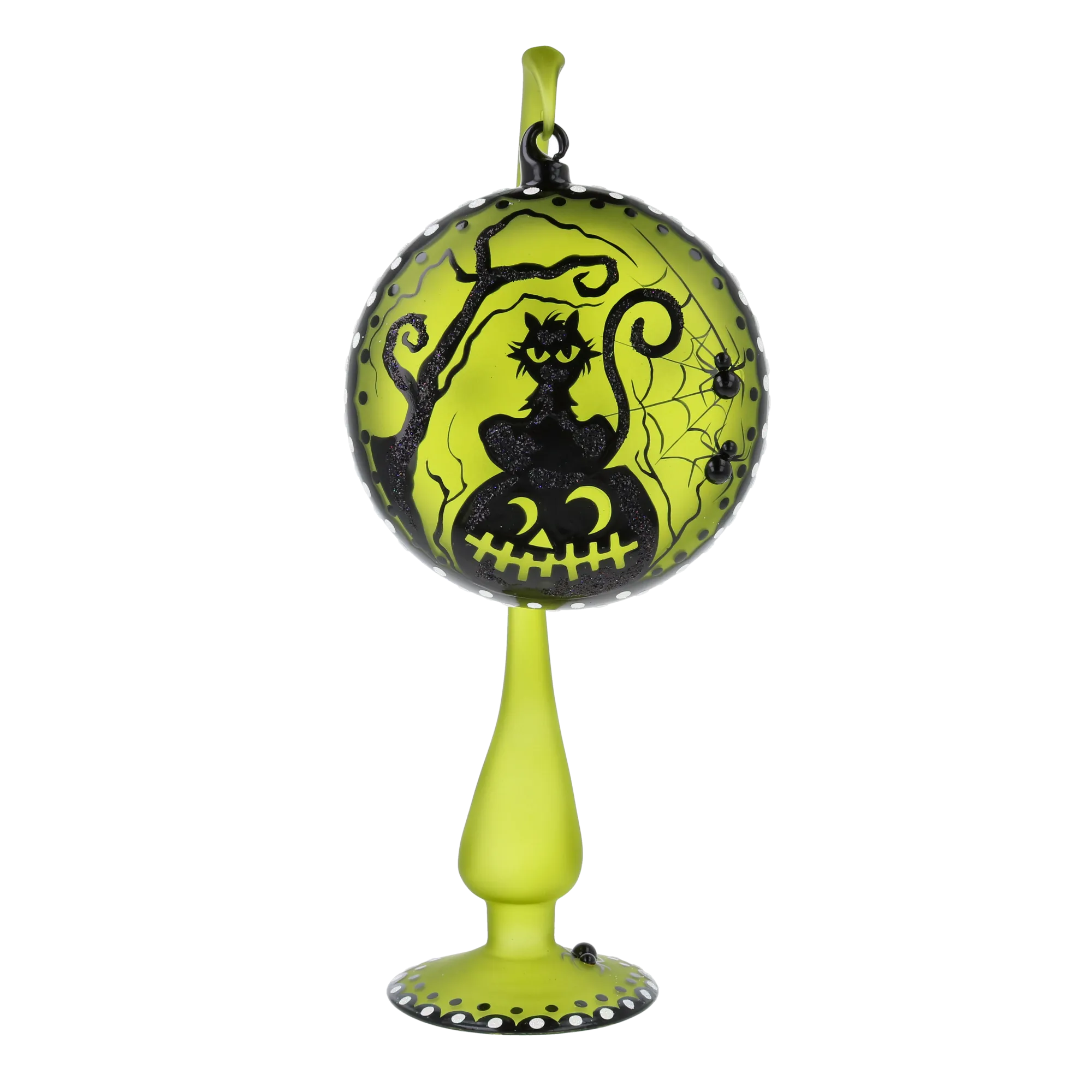 Neon Green Midnight Feline Premium christmas glass ornament 2024-279