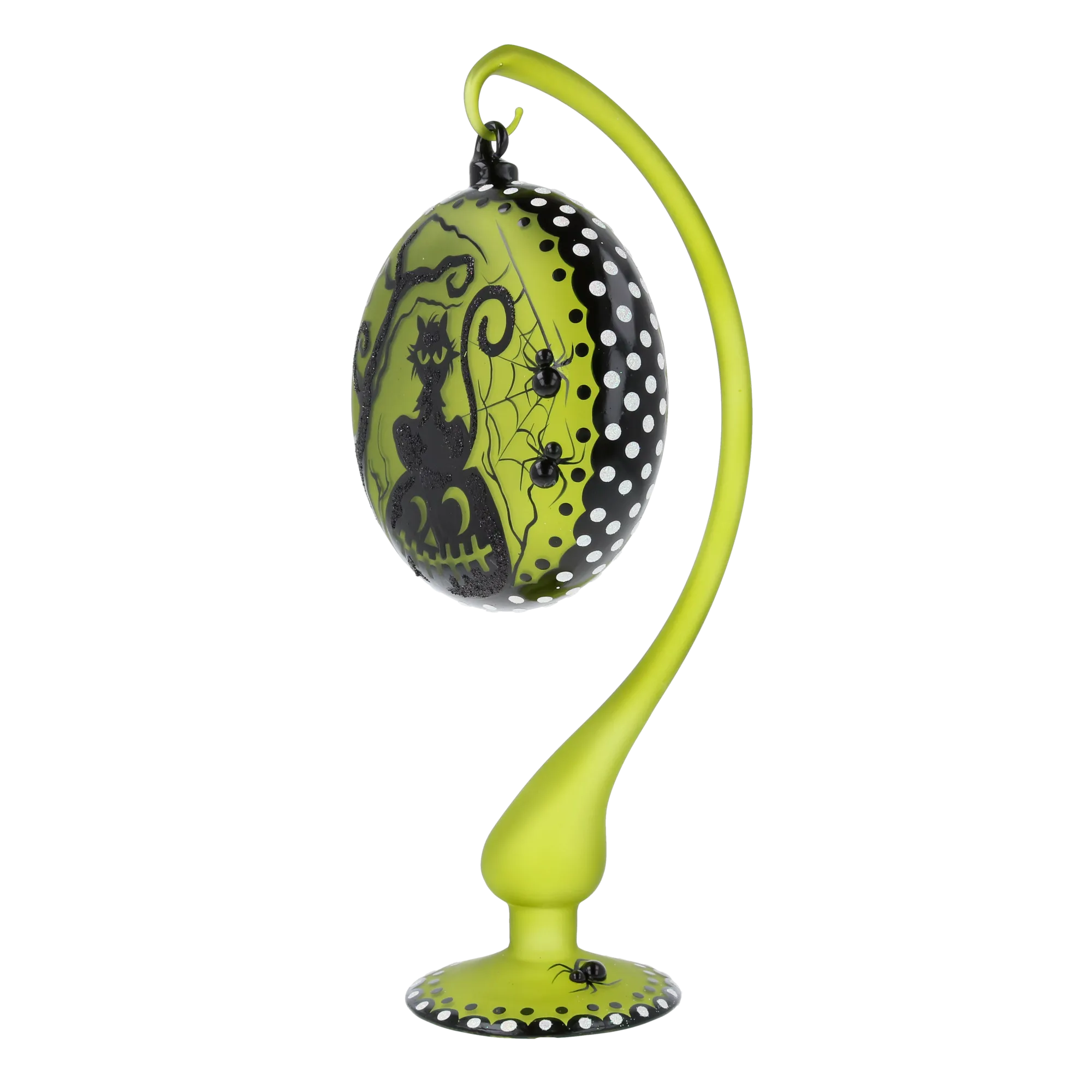 Neon Green Midnight Feline Premium christmas glass ornament 2024-279