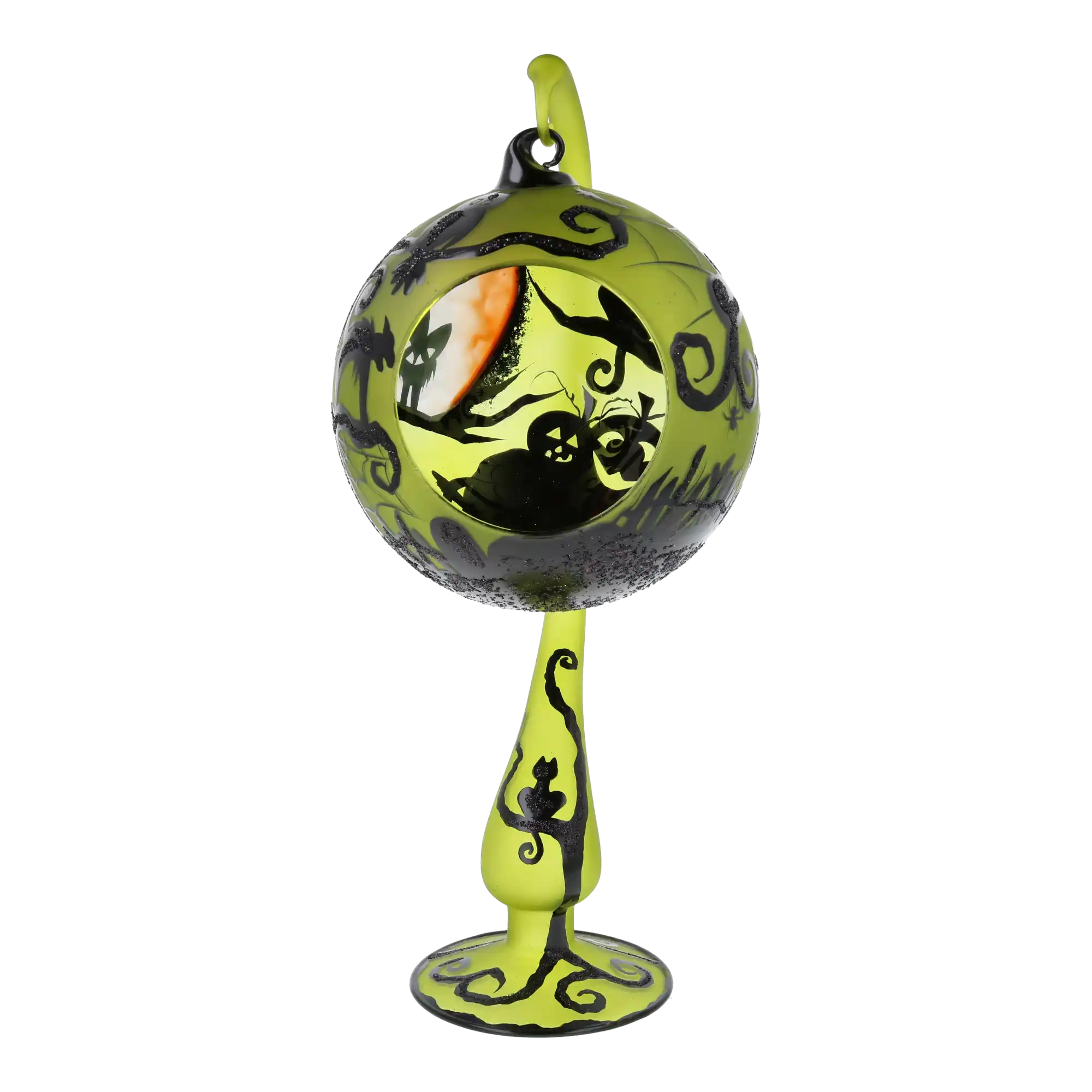 Halloween lampion Mroczny Księżyc – Sekrety Nocy Na Stojaku Szklana Ozdoba