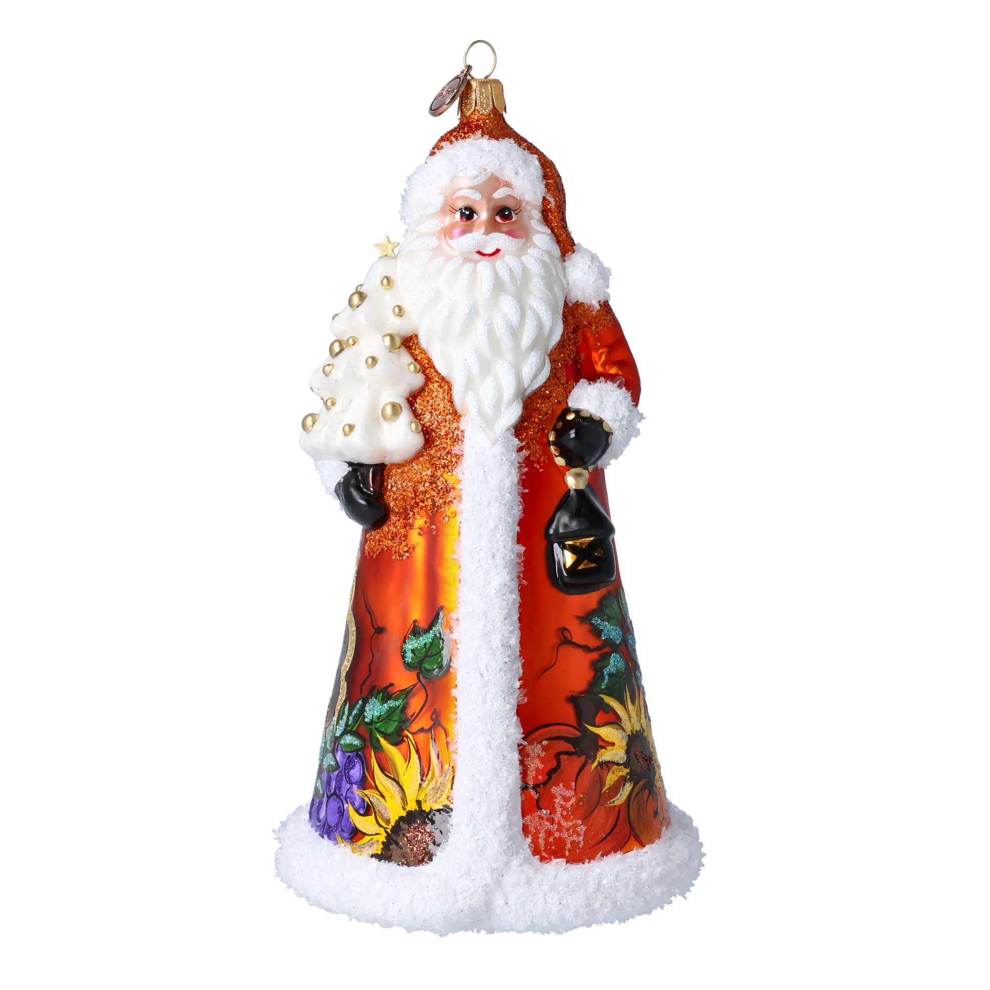 Thanksgiving Harvest Santa Handmade Glass Christmas ornament 2024-283