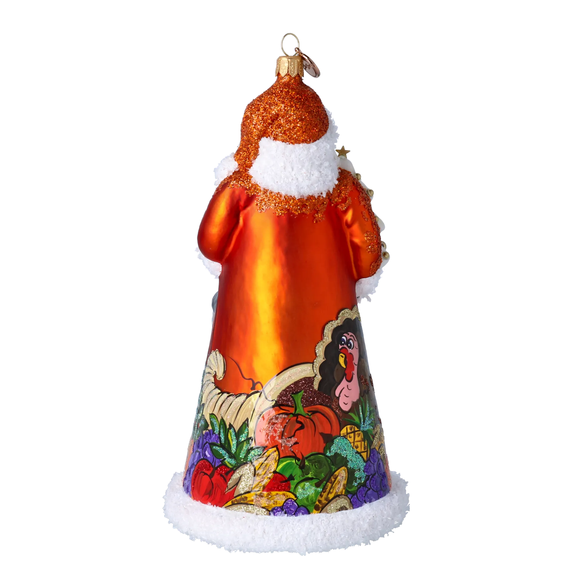 Thanksgiving Harvest Santa Handmade Glass Christmas ornament 2024-283