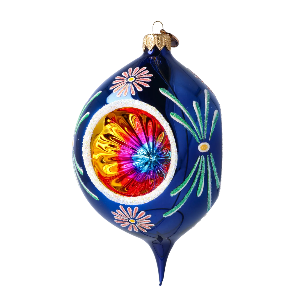 Cobalt Daybreak | Hand-Painted Glass Ornament | Blubom 2024-285