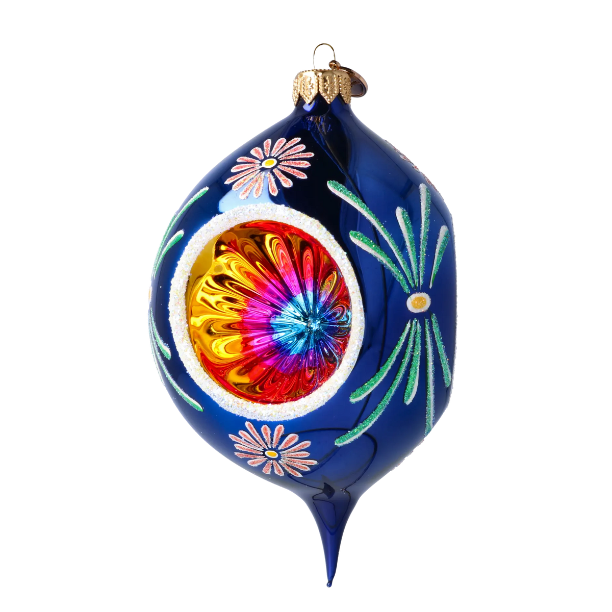 Cobalt Daybreak | Hand-Painted Glass Ornament | Blubom 2024-285