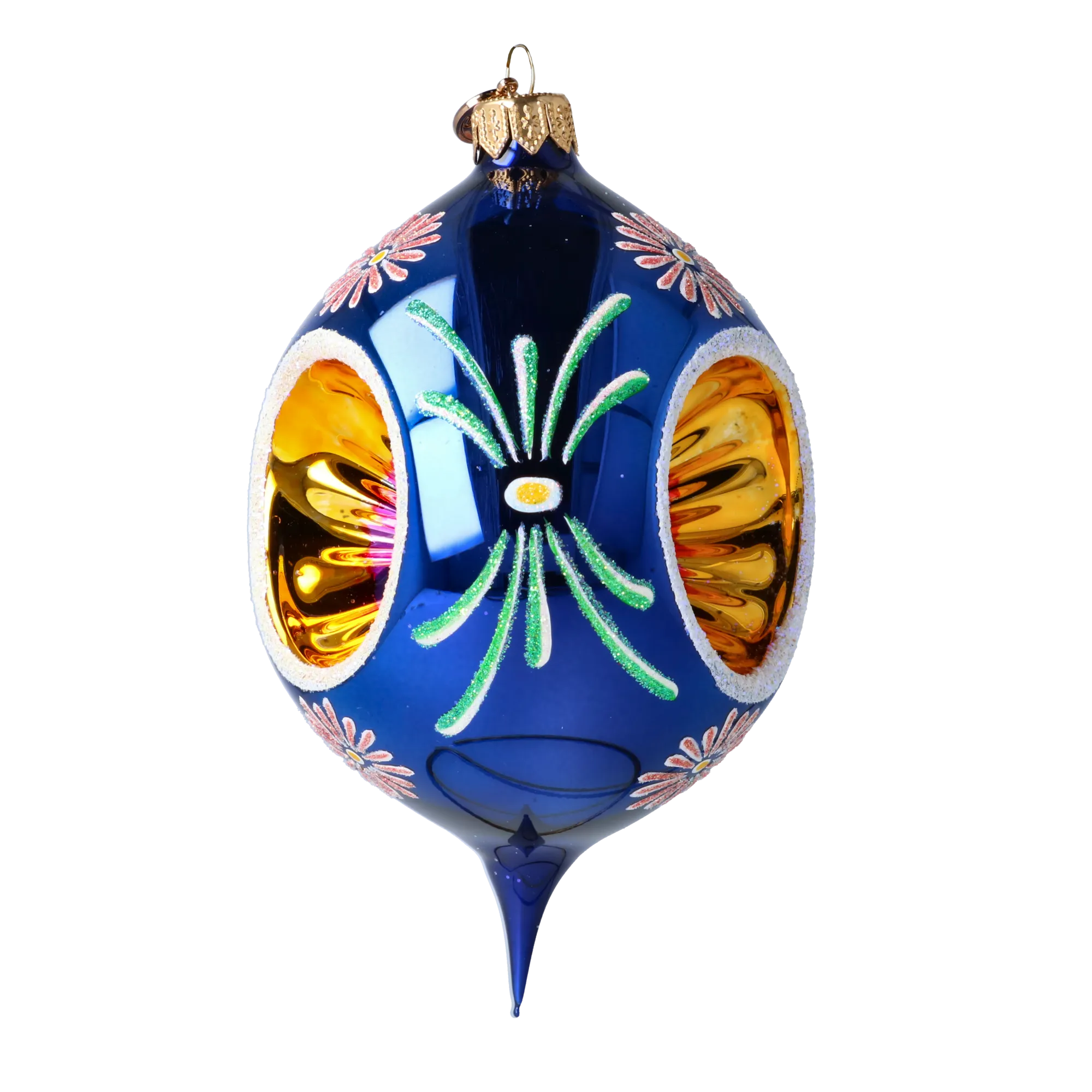 Cobalt Daybreak | Hand-Painted Glass Ornament | Blubom 2024-285