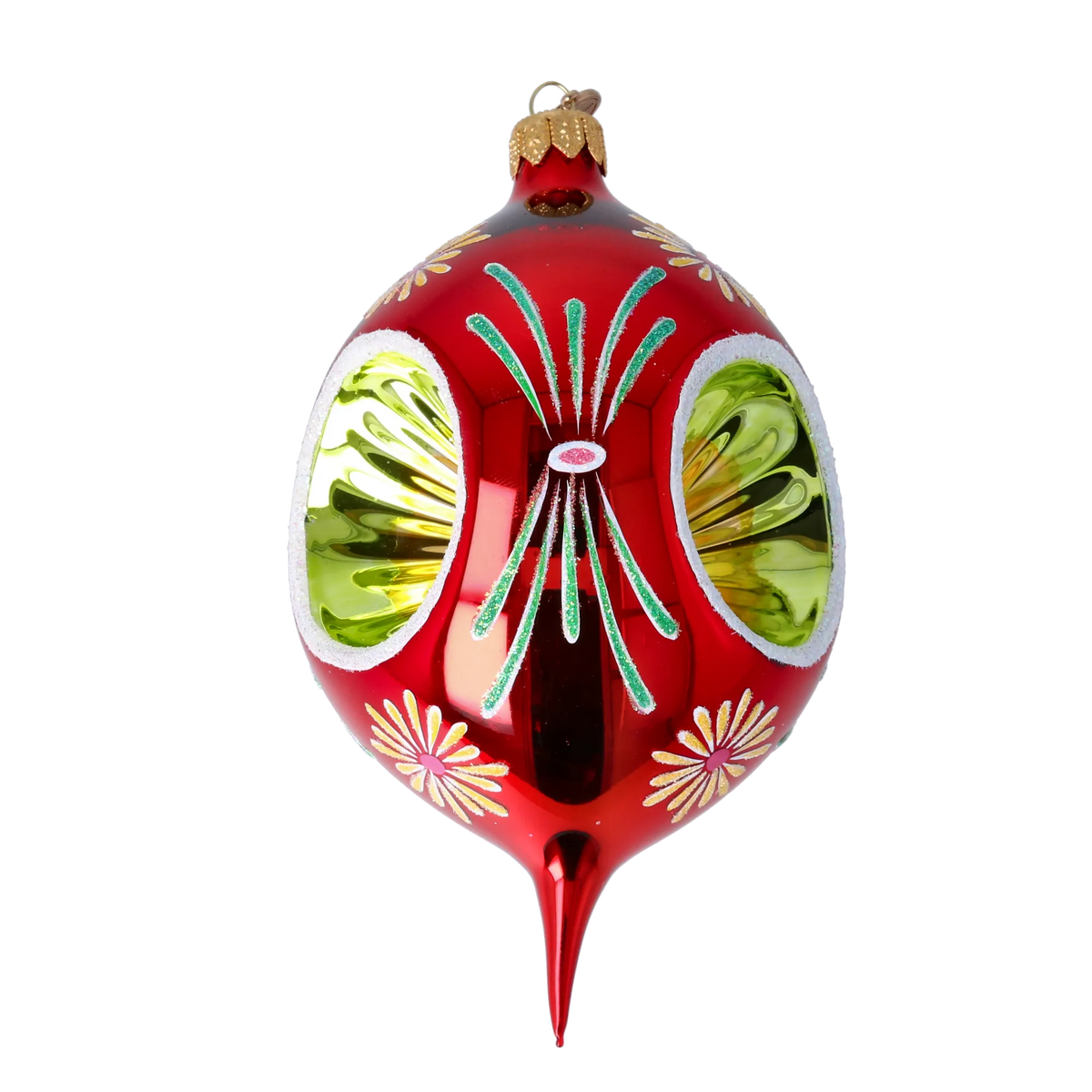 Crimson Echo | Hand-Painted Glass Ornament | Blubom 2024-286
