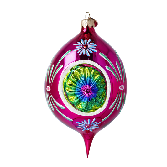 Ruby Glow Handmade Glass Christmas ornament 2024-287