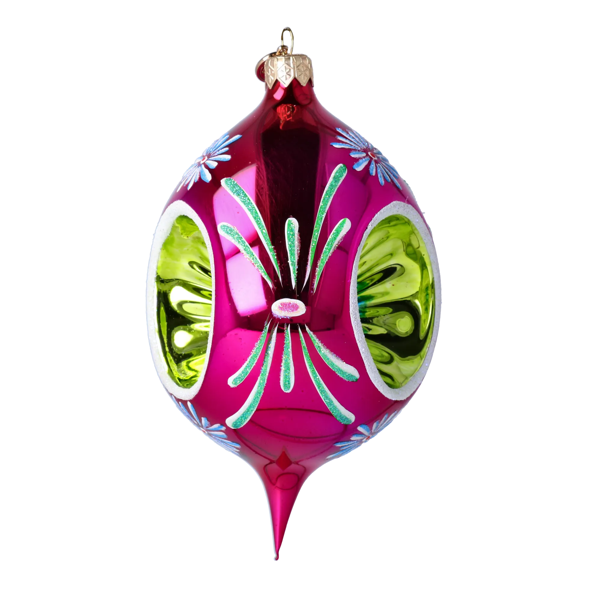 Ruby Glow Handmade Glass Christmas ornament 2024-287