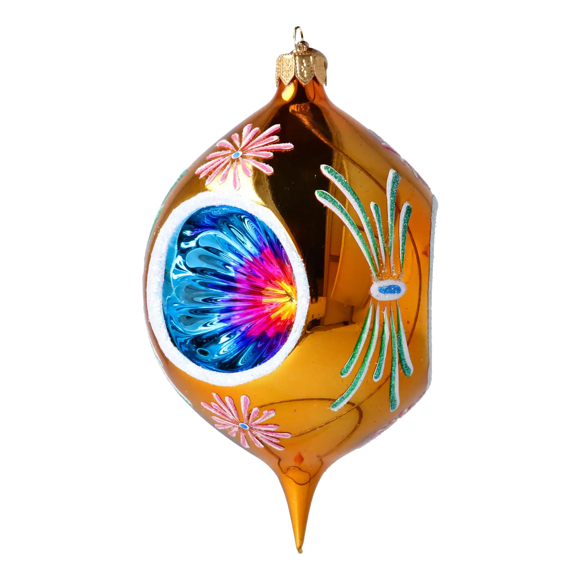 Złoty Zmierzch Ręcznie Wykonana Szklana Ozdoba Bożonarodzeniowa